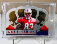 J.J. STOKES #87/99 ? การ์ดสะสมอเมริกันฟุตบอล NFL ? CROWN ROYALE SILVER ?? San Francisco 49ers ?