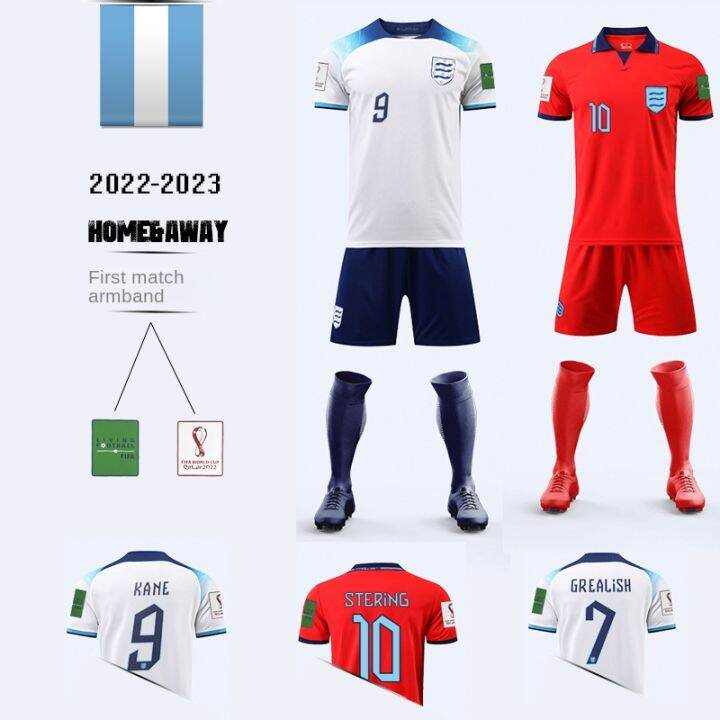England Jersey Main Away 2022 World Cup National Team Soccer Suit Set Team Uniform Kane Has
