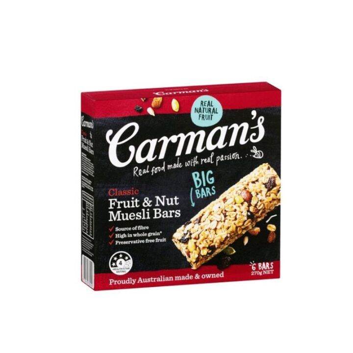Carman's Classic Fruit & Nut Muesli Bar 6x45g Lazada PH