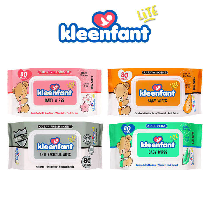 Kleenfant Lite Baby Wipes 80 Tender Sheets Pack of 1 Newborn Wet Wipes