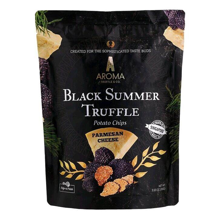 มันฝรั่งทอดกรอบแบล็กทรัฟเฟิล พาร์เมซานชีส Aroma Truffle & Co. Black Summer Truffle Potato Chips