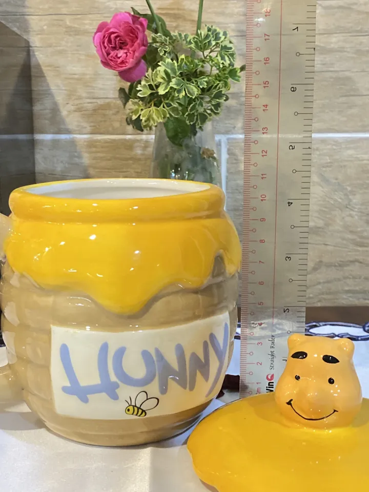 Disney Winnie the Pooh Covered Honey Pot Inscribed HUNNY with