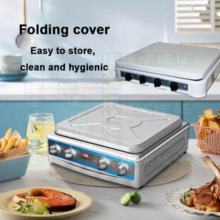 Heavy duty Gas Stoves With cover 4 Burnercs Stainless Steel Stove