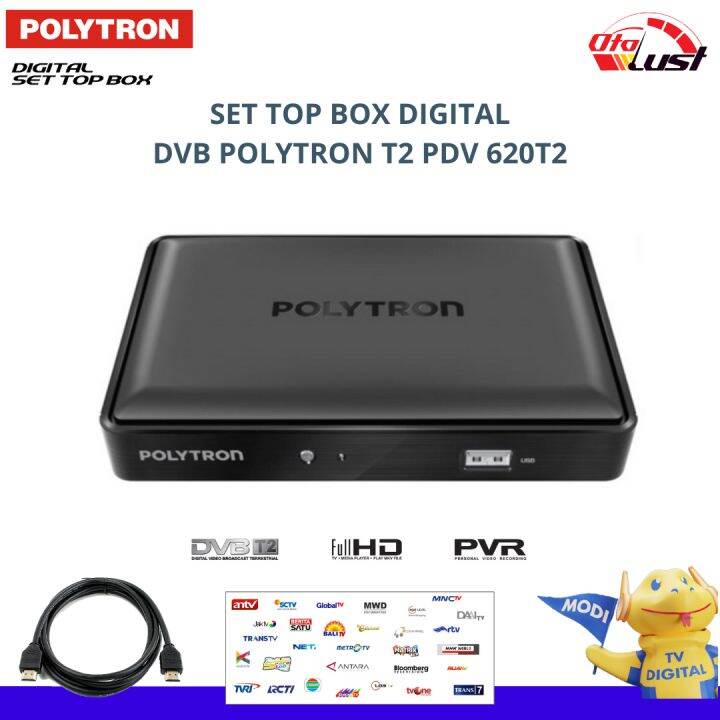 Set Top Box Digital Polytron DVBT2 STB PDV 620T2 + HDMI Lazada Indonesia