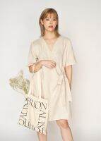 ihardlyknowyou - REI เดรสผูกเอว ผ้าลินินญี่ปุ่น [Japanese Linen] สี bare sand