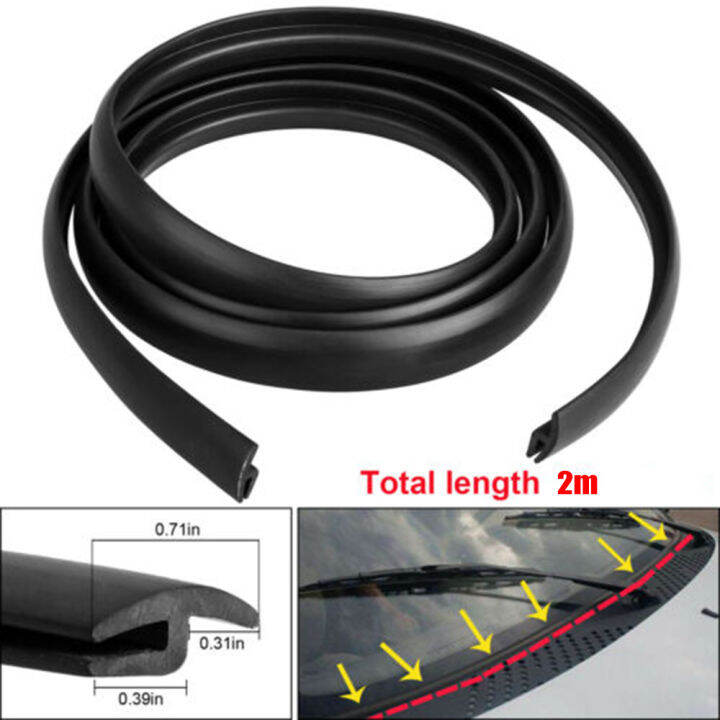 Universal 2M Car Window Seal Strip Dustproof Protector Type H Weatherstrip Rubber Sticker Car