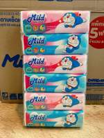 ? ทิชชู่มายด์ Mild โดเรม่อน แพ็ค 6 ห่อ 150 แผ่นคู่ พร้อมส่ง ?