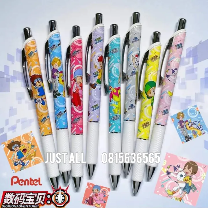 digimon-aventure-pentel-energel-gt-ปากกาหมึกเจลสีดำ-ดิจิมอน-แอดเวนเจอร์-0-5mm