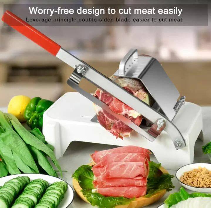 Manual Frozen Meat Slicer, Stainless Steel Meat Cutter Beef Mutton Roll Meat  Food Slicer Slicing Machine