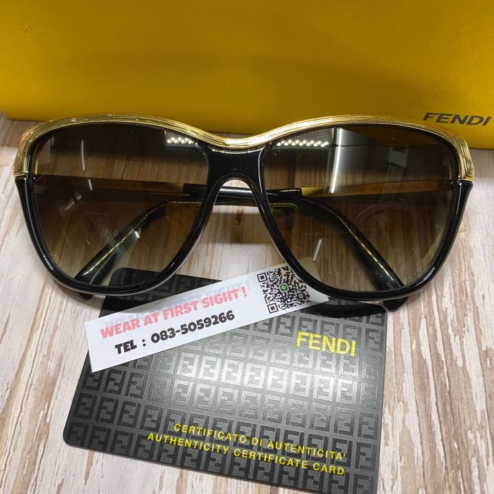 แว่นตากันแดด-fendi-ของแท้100-รุ่น-fs5300r-001-สีดำ-ทอง-fs5300r-215-สีน้ำตาล-ทอง-รับประกันศูนย์1ปี