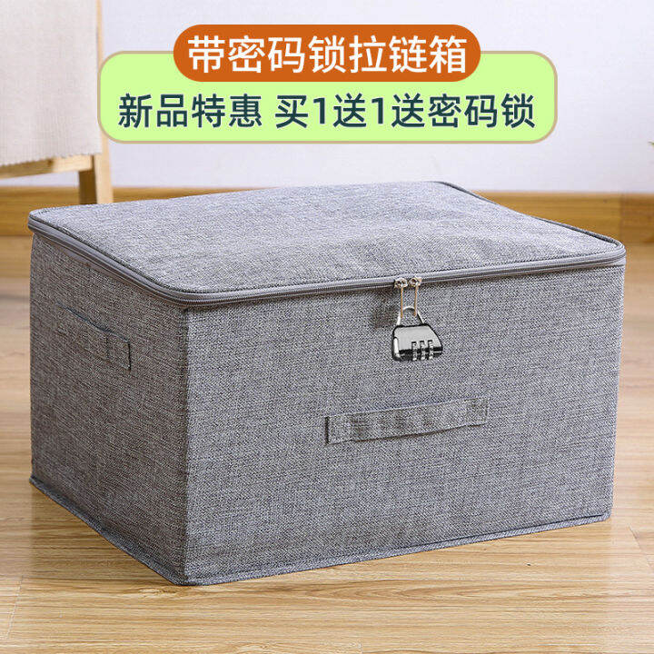 Storage Box with Lock Household Storage Box Large Foldable Cloth