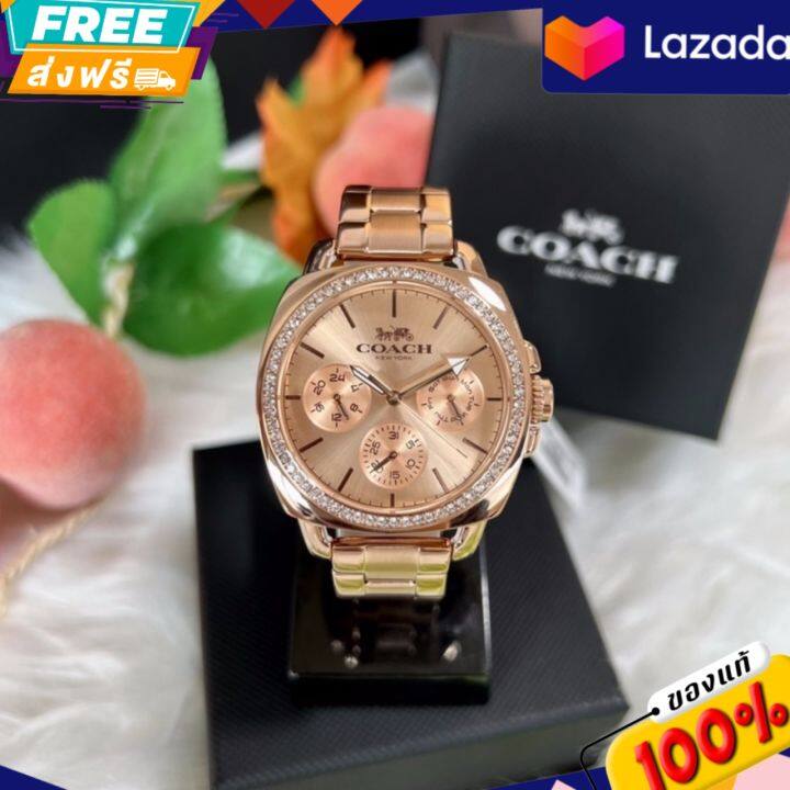 นาฬิกาผู้หญิง-coach-14503131-ladies-boyfriend-multi-function-rose-gold-tone-watch-รับประกันของแท้-100-ไม่แท้ยินดีคืนเงินเต็มจำนวน