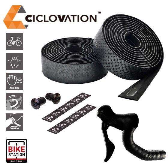 Ciclovation Touch Fusion Dot - Nastro manubrio in pelle, taglia unica, colore: Bianco