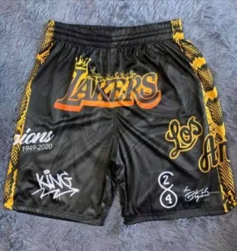 Black MAN NBA Licensed Los Angeles Lakers Printed Regular Fit Lace-Up Shorts  2042064