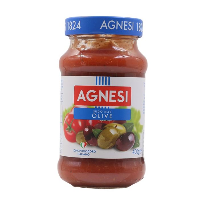 Agnes Sugo Alle Olive ซอสมะเขือเทศผสมมะกอก 400 g Italian 100%