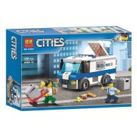 ตัวต่อเลโก้Lego City Series Bank Money Truck Police Catch Bad Egg 60142 Assembled Building Block Toy 10654