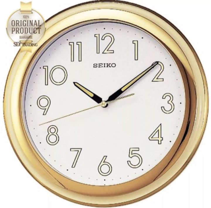 seiko-นาฬิกาแขวนผนัง-ตัวเลขสะท้อนแสง-สีทองสลับครีม-รุ่น-qxa313g