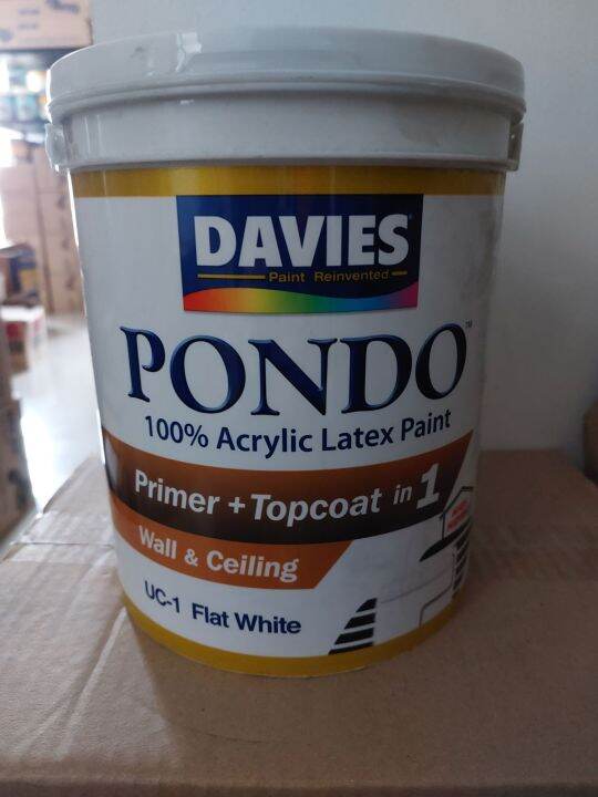 Davies Pondo Flat Latex High Hiding Undercoat 4Ltrs / Gallon UC1 White