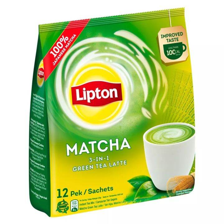 Lipton 3 in 1 Matcha Green Tea 12 Sachets Lazada