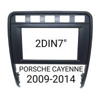 หน้ากากวิทยุ PORSCHE CAYENNE turboS ปี2008-2014สำหรับ เปลี่ยนเครื่องเล่นแบบ 2DIN7"_18CM. หรือ จอ Android7"