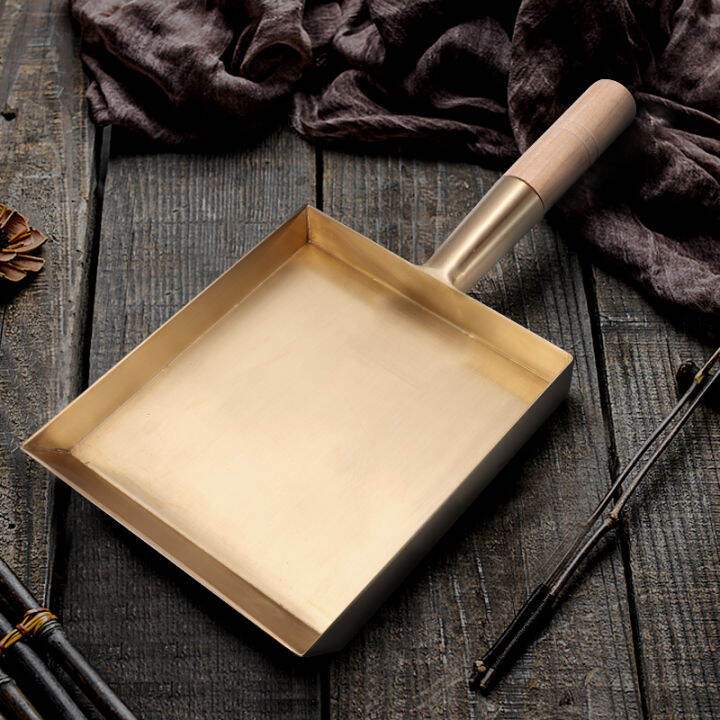 Japanese Style Square Brass Jade Cooking Pot Red Copper Egg Roll Frying