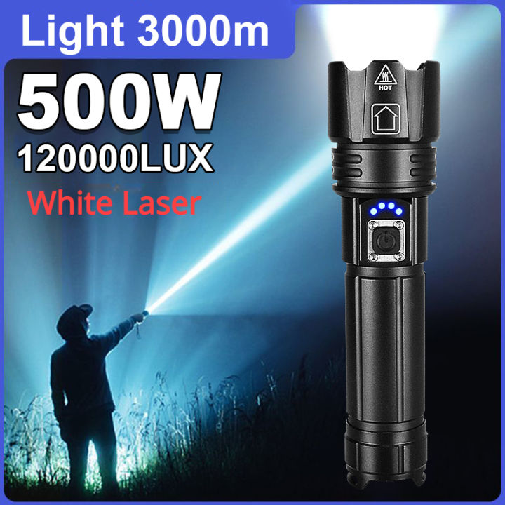 Rechargeable LED Flashlights High Lumens: 120000 Lumen Super Bright  Flashlight, 7 Modes with COB Work Light, IPX6 Waterproof, Powerful Handheld Flash  Light for Emergencies, Camping, Hiking