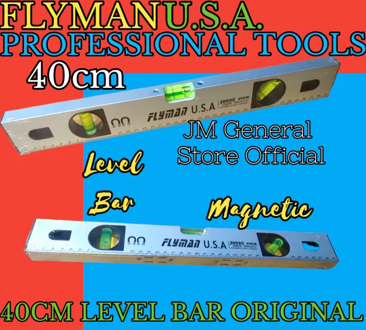 ORIGINAL LEVEL BAR 40CM400MM FLYMAN U.S.A./ HEAVY DUTY LEVEL