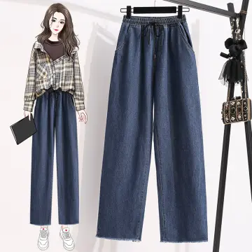 Oversize Spring and Autumn Loose Women's Casual Pants High-waisted Straight  Elastic Extra Large Size Fat
