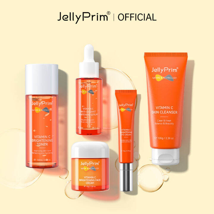 Jellyprim Vitamin C Whitening Set Dark Spot Removal Reduce Melanin Brightening Skin 5pcs Lazada PH