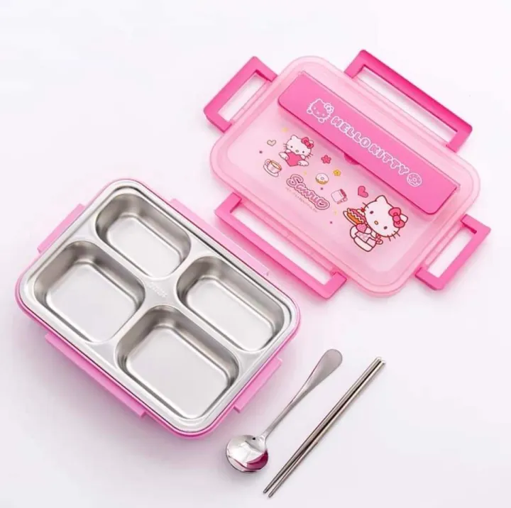 Hello kitty stainless lunch box set. Lazada PH