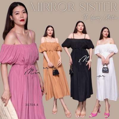 🏷️Mirrorsister #30704.4 เดรสสายเดี่ยวเว้าไหล่ เดรสปาดไหล่ ชุดไปเที่ยว ชุดไปทะเล