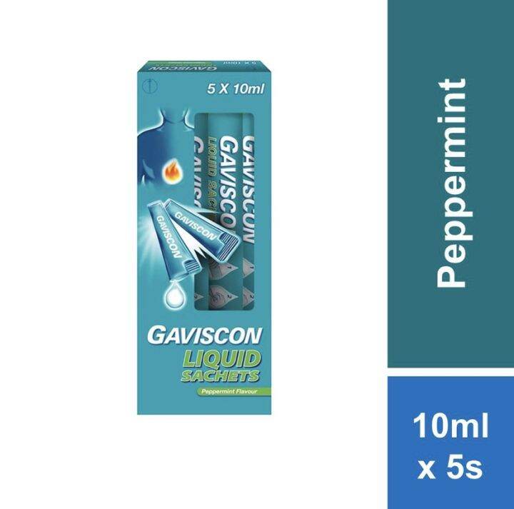 Gaviscon peppermint (liquid sachets) box of 10mlx5 Lazada