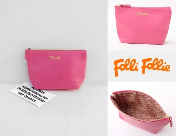 กระเป๋าใส่เครื่องสำอาง-ชมพูน่ารัก-แบรนด์-folli-follie-ย้ำว่า-แท้จากshop