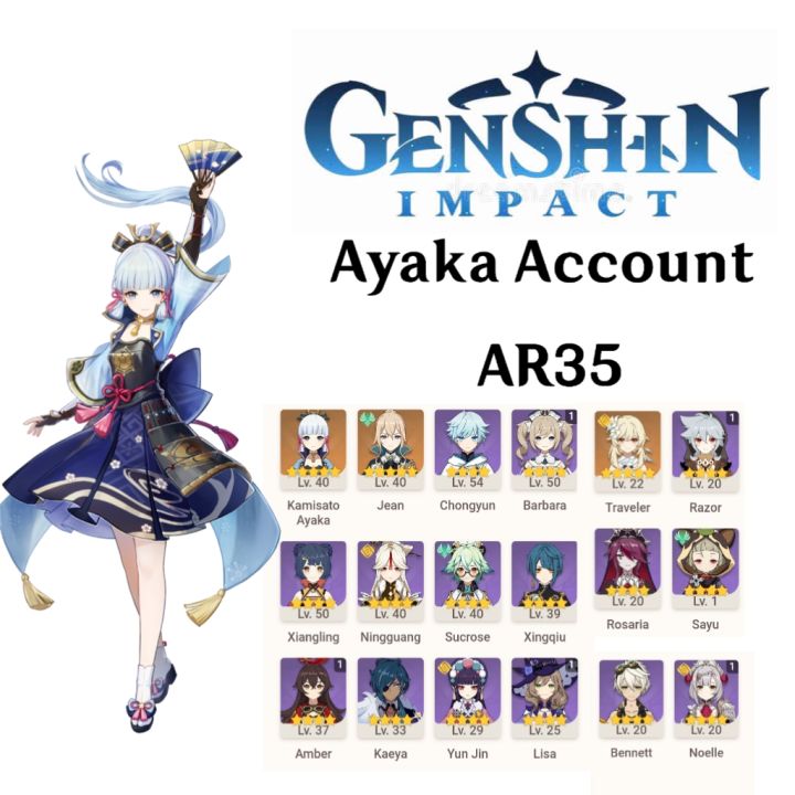 Akun Genshin Impact ASIA AR 51  Ayaka, Yoimiya - Games & Console