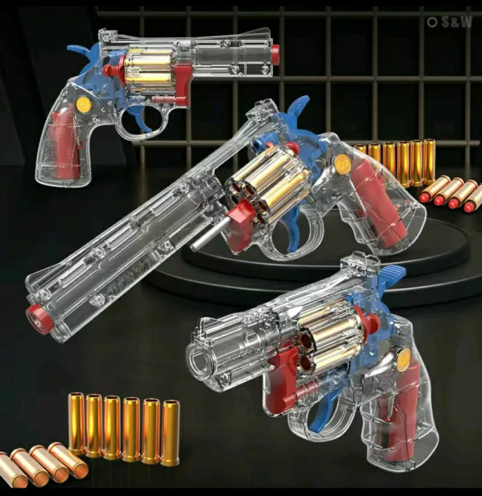 Pistol Mainan Revolver Python TRANSPARAN Tembakan Mainan Kokang PUBG ...