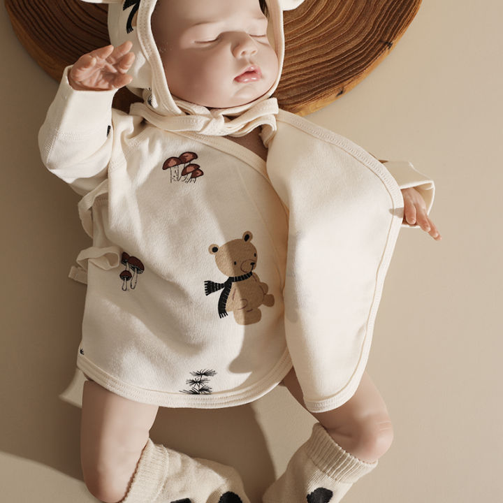 เสื้อผ้าทารกแรกเกิดทารกแรกเกิดทารกแรกเกิด0-3เดือนเสื้อผ้าทารกแรกเกิดแขนยาวเสื้อทารกแรกเกิดสี่ฤดูผ้าฝ้ายแท้-a