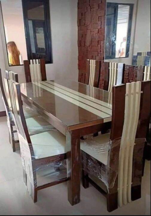 Elegant Dining Table Set 4,6,8 seaters made of Gmelina wood Lazada PH