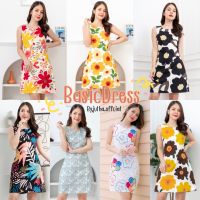 Byjutha?Basic Dress เดรสสั้นแขนกุด เดรสทำงาน เดรสลายดอก