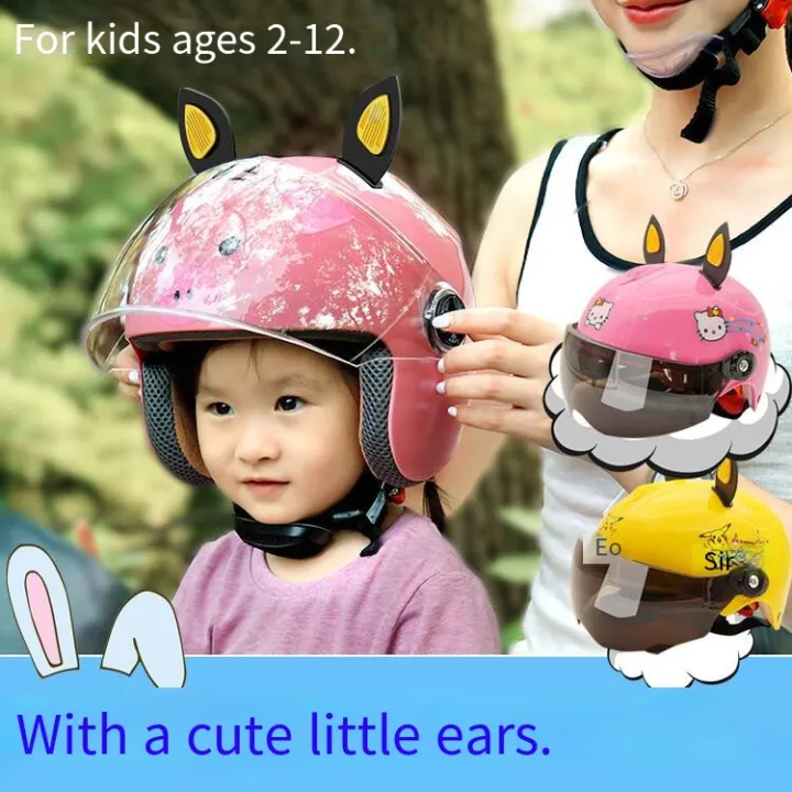 ãMTian Helmetãkids helmet[COD]2-12 Years Old Kids Motorcycle Helmet Cartoon Cute Open Face 