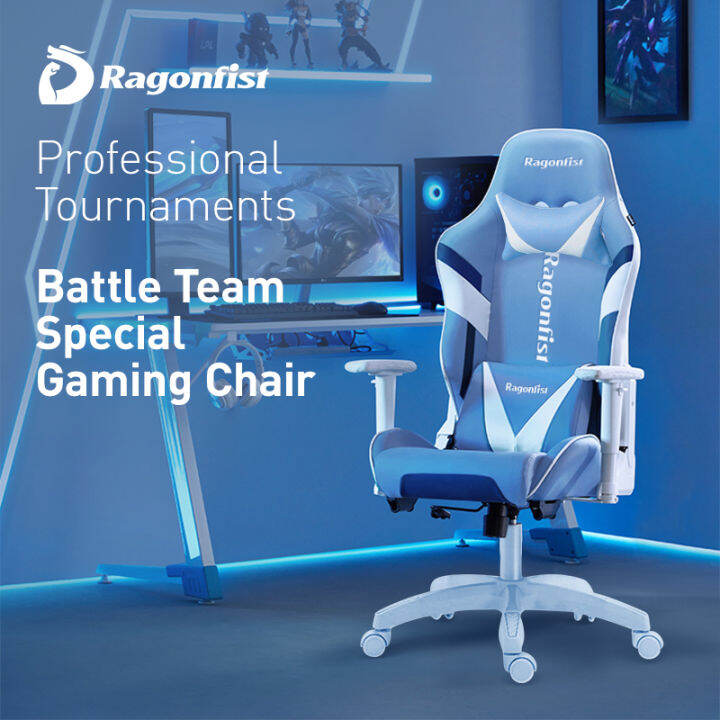 Ragonfist Blue Gaming Chair Kerusi Permainan Ergonomic Office Executive