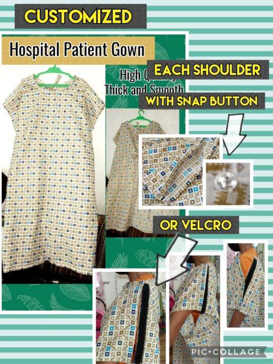 Hospital gown with shoulder snap button Lazada PH