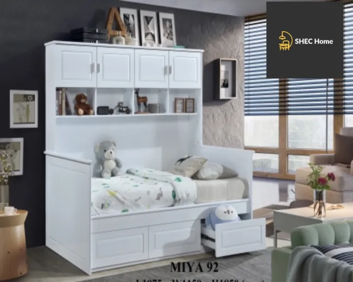 [Installation]Bed With Drawers And Bookshelf/ Super Single Katil (7