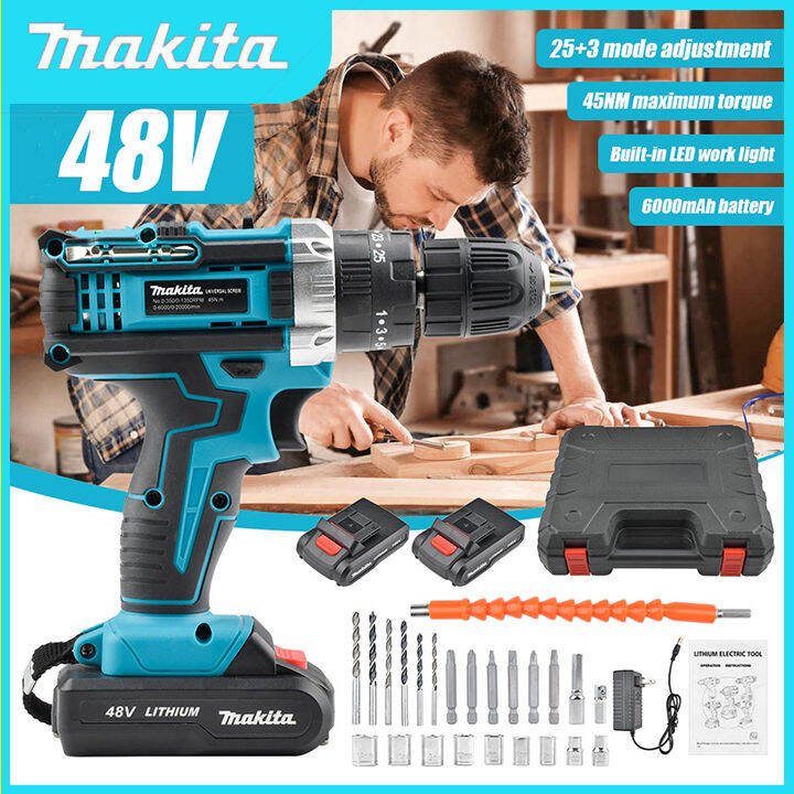 MAKITA Hand Electric Drill Heavy Duty 48V Cordless Power Impact Tools ...