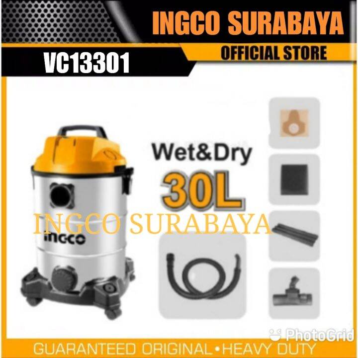INGCO VC13301 VACUUM CLEANER WET DRY PENYEDOT PENGHISAB DEBU LISTRIK