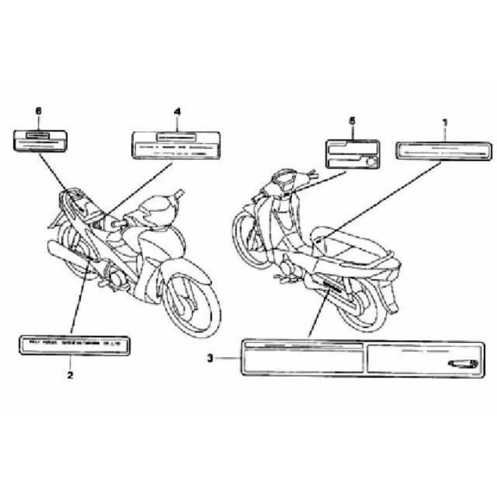 เเท้-เบิก-ศูนย์-สติกเกอร์-คำเตือน-ป้ายคำเตือน-การบำรุงรักษายาง-การบำรุงรักษาโซ่-honda
