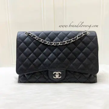 Chanel White Caviar Medium Classic Double Flap Bag 24k GHW in 2023