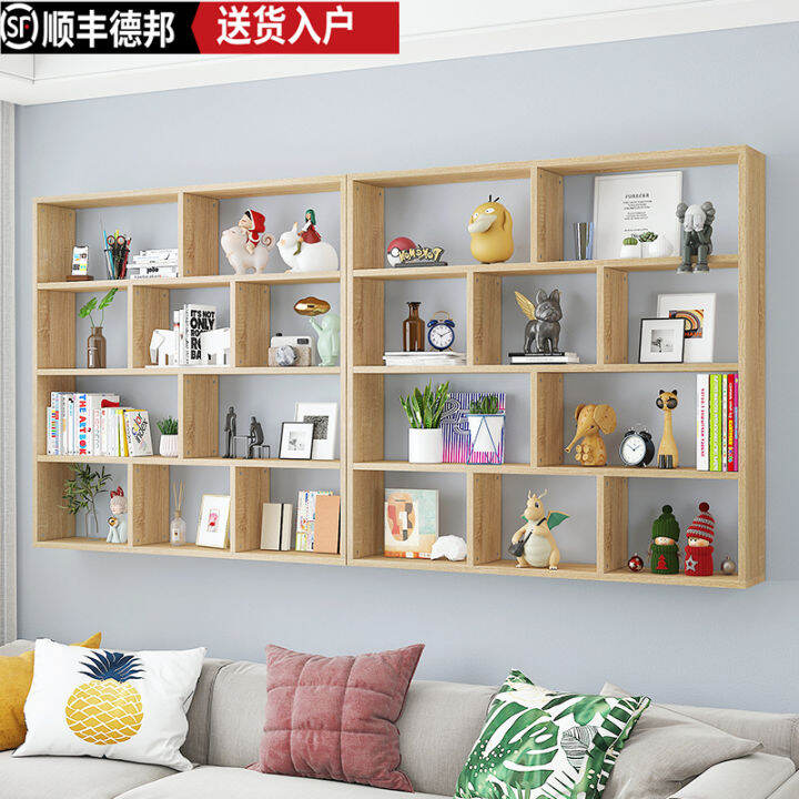 Wall Shelf Solid Wood Shelf Partition Wall Bookshelf Wall Cupboard