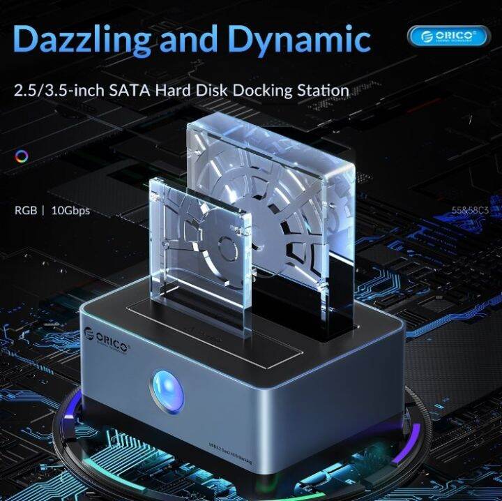 ORICO TypeC RGB Gaming 2.5/3.5" HDD Case Aluminum HDD Docking Station