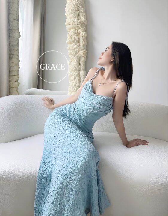 ชุดแม็กซี่เดรสสายเดี่ยวสวยมากป้ายgrace