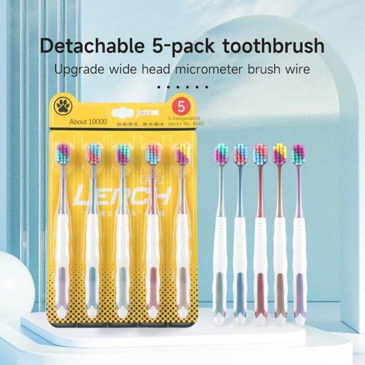 LERCH Adult Toothbrush Soft Bristles Family Pack Five Separate Packs